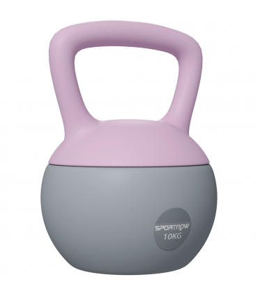 SPORTNOW 10KG Kettlebell w/ Soft Body and Non-Slip Handle, Purple and Grey
