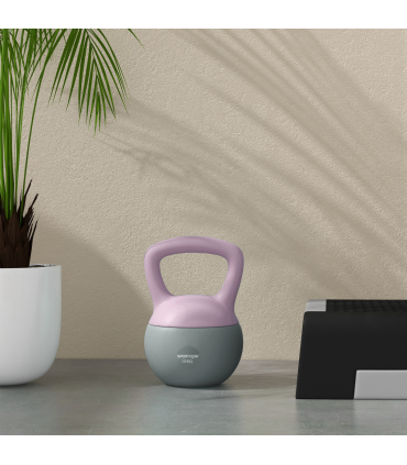 SPORTNOW 10KG Kettlebell w/ Soft Body and Non-Slip Handle, Purple and Grey