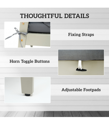 Outsunny 5 Pieces Rattan Patio set with Acacia Wood Top Coffee Table