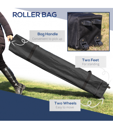 Outsunny 5 x 3(m) Pop Up Gazebo, Instant Shelter with Extend Dual Awning, Blue