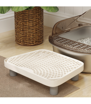 PawHut Stainless Steel Litter Box, Cat Litter Tray w/ Lid, Pedal, Scoop