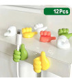 12 pcs Multifunctional Clip Handy Holder Self-Adhesive Wall Thumb Hooks NEW