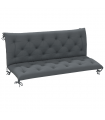 3 Seater Garden Bench Cushion Outdoor Seat Pad with Ties Dark Grey