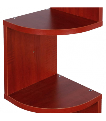 Corner Shelf 5 Tier Floating Rustic Brown 51.00 x 15.84 x 22.18 inches