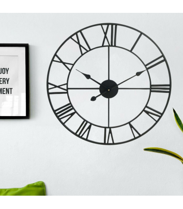 Wall Clock 60CM Roman Metal Aged Metal Skeleton Vintage Look Distressed Frame