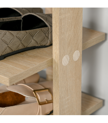 Shoe Rack Organizer 7 Tier Storage Shelf Wooden Display Cabinet Oak