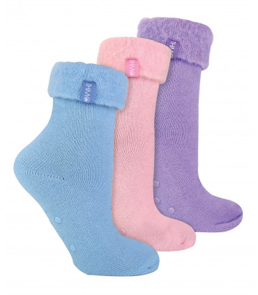 THMO - Ladies 3 Pack Slipper Bed Socks (4-8 / Assorted)