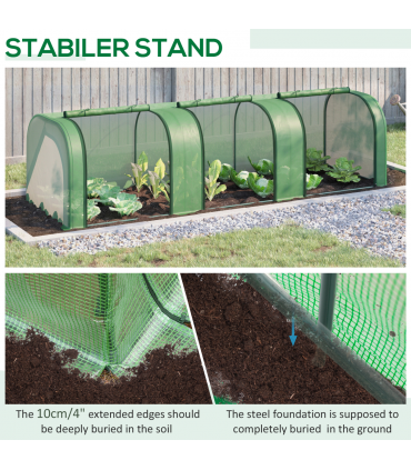 Tunnel Greenhouse Green Grow House Steel Frame Garden Backyard w/ Zipped Doors