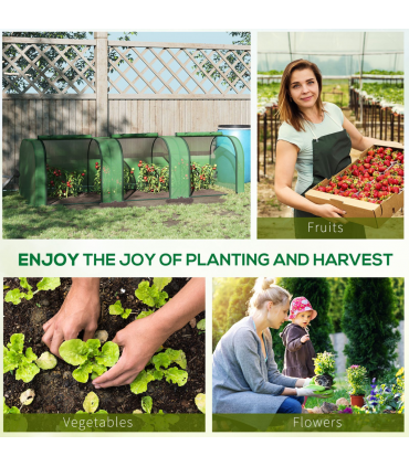 Tunnel Greenhouse Green Grow House Steel Frame Garden Backyard w/ Zipped Doors