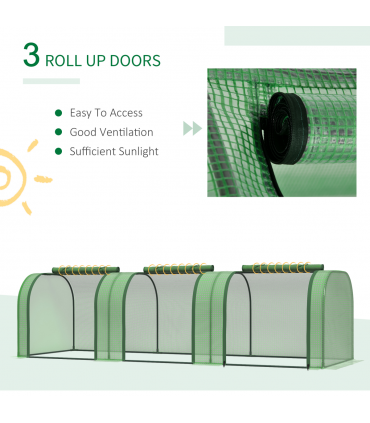 Tunnel Greenhouse Green Grow House Steel Frame Garden Backyard w/ Zipped Doors