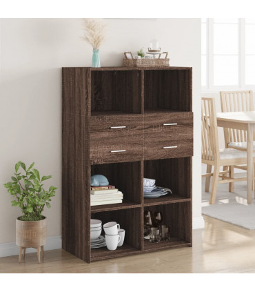 vidaXL Highboard Brown Oak 80x42.5x124 cm Engineered Wood