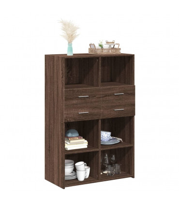 vidaXL Highboard Brown Oak 80x42.5x124 cm Engineered Wood