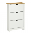 HOMCOM 18-Shoe Storage Cabinet 6 Shelves 3 Drawers Tabletop 4 Legs Modern White