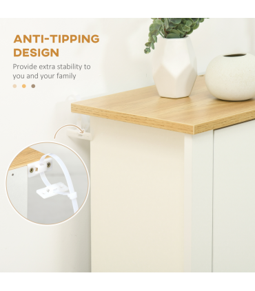 HOMCOM 18-Shoe Storage Cabinet 6 Shelves 3 Drawers Tabletop 4 Legs Modern White