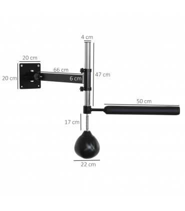 HOMCOM Adjustable Speed Bag Wall Mount, Boxing Equipment