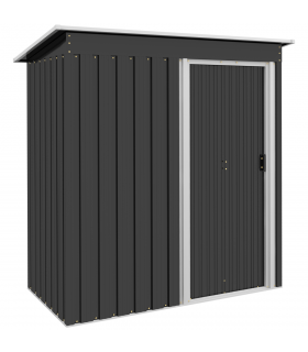 Outsunny 5 x 3ft Garden Storage Shed Sliding Door Sloped Roof Tool Black