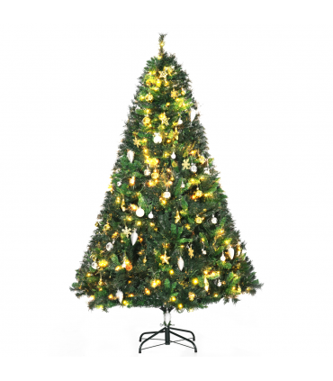 1.8m 6ft Pre-Lit Artificial Christmas Tree 200 LED  Tree Decorative Balls Stand