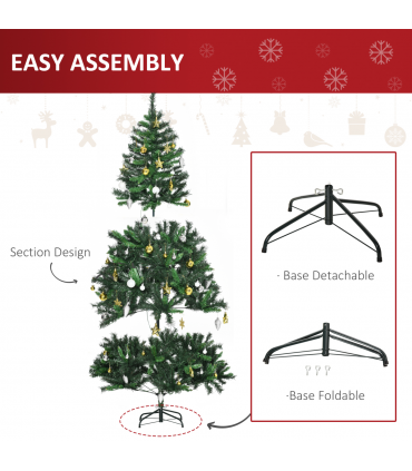 1.8m 6ft Pre-Lit Artificial Christmas Tree 200 LED  Tree Decorative Balls Stand