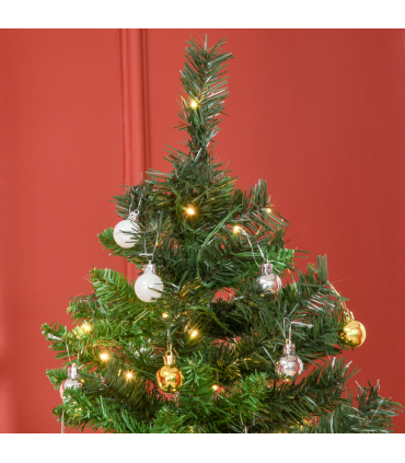 1.8m 6ft Pre-Lit Artificial Christmas Tree 200 LED  Tree Decorative Balls Stand