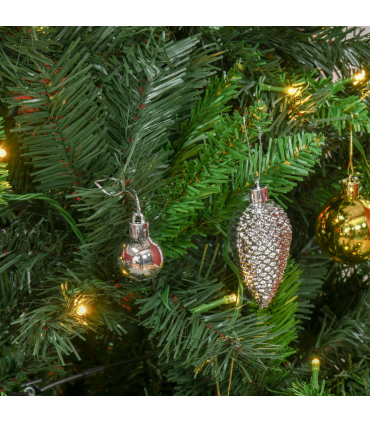 1.8m 6ft Pre-Lit Artificial Christmas Tree 200 LED  Tree Decorative Balls Stand