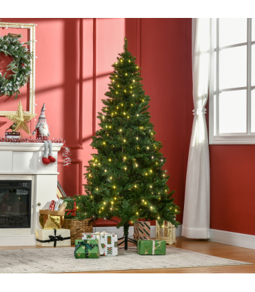 6 Feet Christmas Tree Warm White LED Light Holiday Home Decoration, Green