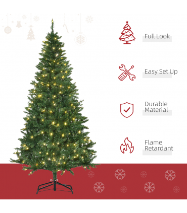 6 Feet Christmas Tree Warm White LED Light Holiday Home Decoration, Green