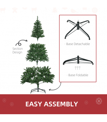 6 Feet Christmas Tree Warm White LED Light Holiday Home Decoration, Green