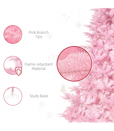 6FT Artificial Christmas Tree Holiday Xmas Automatic Open for Home Party Pink