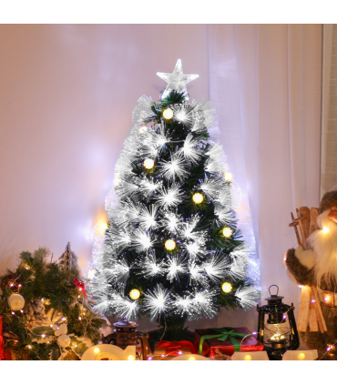 3ft White Light Christmas Tree 90 LEDs Star Topper Tri-Base Pre-Lit Home