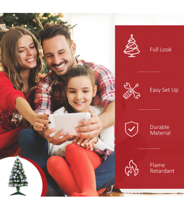 3ft White Light Christmas Tree 90 LEDs Star Topper Tri-Base Pre-Lit Home