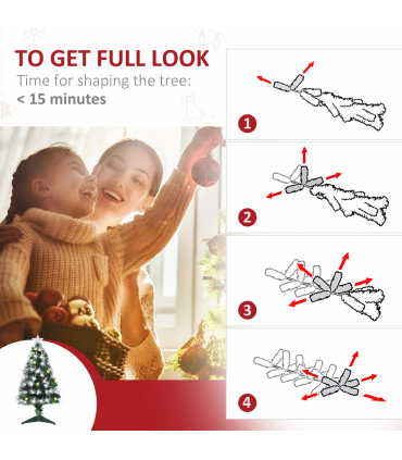 3ft White Light Christmas Tree 90 LEDs Star Topper Tri-Base Pre-Lit Home