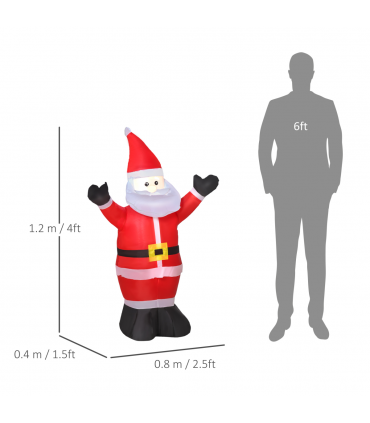 4ft Inflatable Christmas Santa Claus Xmas Deco 1 LED Air Blown Yard Outdoor