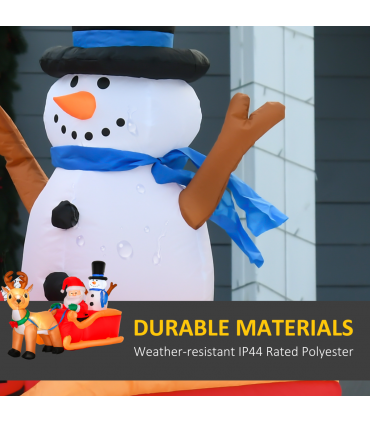 4ft Christmas Inflatable Santa Claus on Sleigh Deer LED Lighted Indoor Outdoor