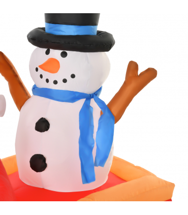 4ft Christmas Inflatable Santa Claus on Sleigh Deer LED Lighted Indoor Outdoor