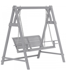 Outsunny 2 Seater Wooden Garden Swing Seat Hammock Bench Lounger, Grey