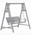 Outsunny 2 Seater Wooden Garden Swing Seat Hammock Bench Lounger, Grey