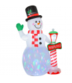 8ft Tall Christmas Inflatable Snowman Street Lamp Lighted Garden Lawn