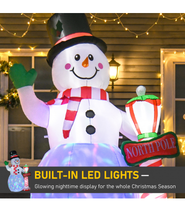 8ft Tall Christmas Inflatable Snowman Street Lamp Lighted Garden Lawn