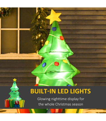 5ft Inflatable Christmas Tree Xmas Air Blown  LED Lawn Yard Outdoor Ornaments