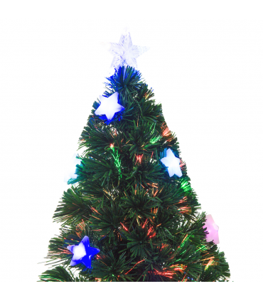 5FT Prelit Artificial Christmas Tree Fibre Optic Star LED Light Xmas Deco Green