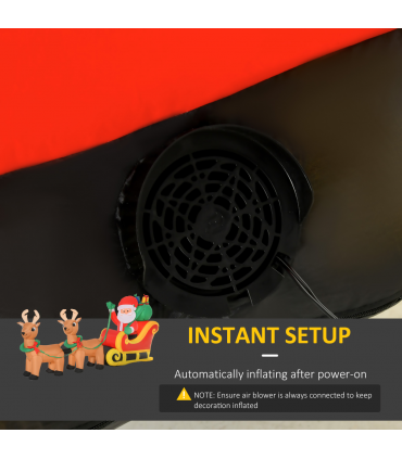 3.5ft Christmas Inflatable Santa Claus on Sleigh LED Indoor Outdoor