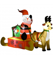 4ft Christmas Inflatable Santa Claus Sledge Sleigh Reindeer Blow Up Xmas Garden