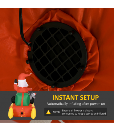 4ft Christmas Inflatable Santa Claus Sledge Sleigh Reindeer Blow Up Xmas Garden