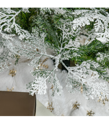 6 Foot Snow Flocked Artificial Christmas Tree Holiday with Pencil Shape HOMCOM