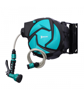 10M Water Hose Reel Compact Garden Car Locking Auto Retract Spray Durhand