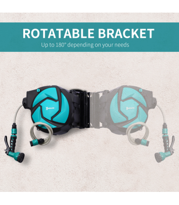 10M Water Hose Reel Compact Garden Car Locking Auto Retract Spray Durhand