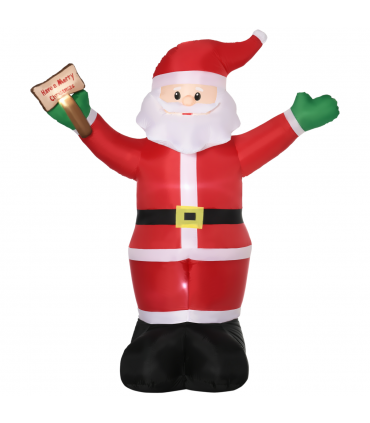 Outsunny 8' Inflatable Christmas Santa Claus Holds Light Sign of Blessings LED
