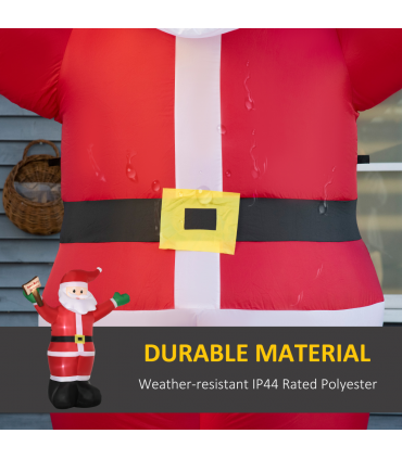 Outsunny 8' Inflatable Christmas Santa Claus Holds Light Sign of Blessings LED