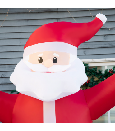 Outsunny 8' Inflatable Christmas Santa Claus Holds Light Sign of Blessings LED