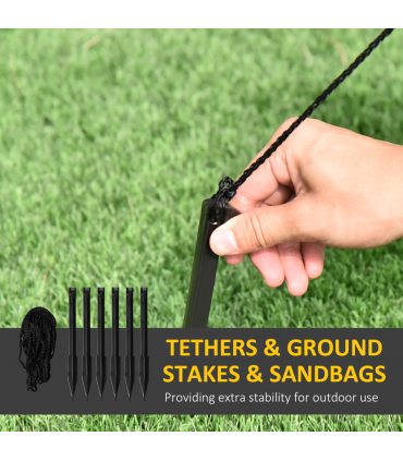 Outsunny 8' Inflatable Christmas Santa Claus Holds Light Sign of Blessings LED